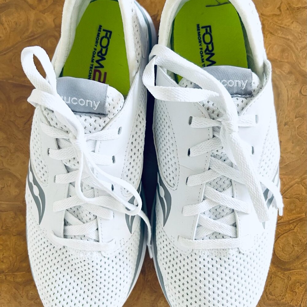 Women's SAUCONY Sneakers, Foam 2 U, Memory Foam,  Kineta Relay, White Gray, 9.5